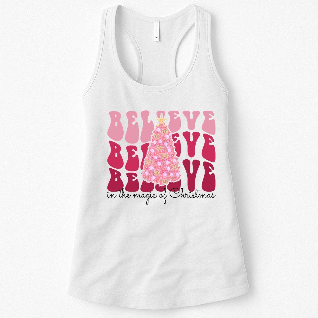 Believe Im The Magic Of Christmas Retro Holiday Womens Tank Top