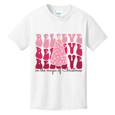 Believe Im The Magic Of Christmas Retro Holiday Kids T-Shirt