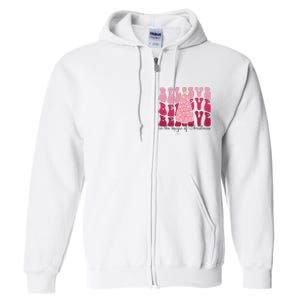 Believe Im The Magic Of Christmas Retro Holiday Full Zip Hoodie