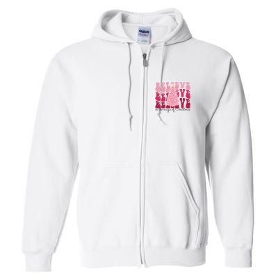 Believe Im The Magic Of Christmas Retro Holiday Full Zip Hoodie