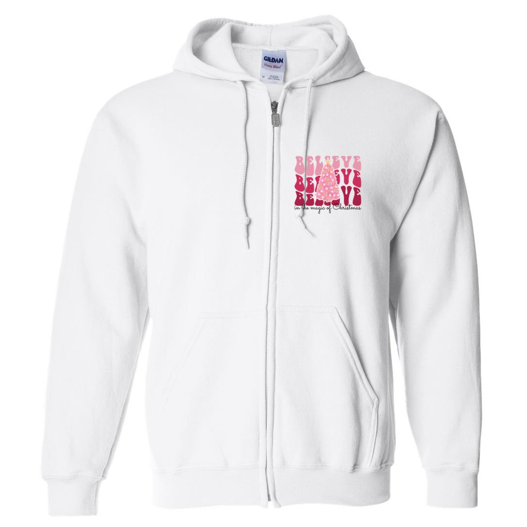 Believe Im The Magic Of Christmas Retro Holiday Full Zip Hoodie