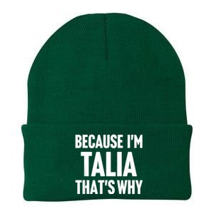 Because IM Talia ThatS Why Am Personalized Name Knit Cap Winter Beanie