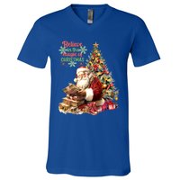 Believe In The Magic Of Christmas Vintage Santa Great Gift V-Neck T-Shirt