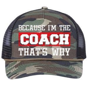 Because I'm The Coach That's Why Kickboxing Boxing Boxer Retro Rope Trucker Hat Cap