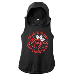 Believe In The Magic Of Christmas Ladies PosiCharge Tri-Blend Wicking Draft Hoodie Tank