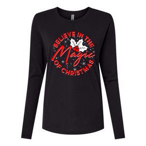 Believe In The Magic Of Christmas Womens Cotton Relaxed Long Sleeve T-Shirt