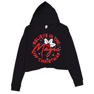 Believe In The Magic Of Christmas Crop Fleece Hoodie