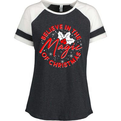 Believe In The Magic Of Christmas Enza Ladies Jersey Colorblock Tee