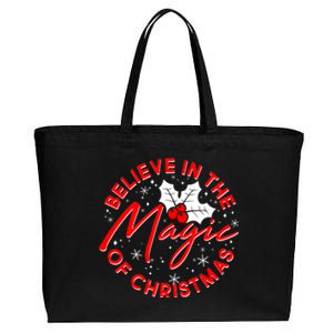 Believe In The Magic Of Christmas Cotton Canvas Jumbo Tote