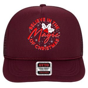 Believe In The Magic Of Christmas High Crown Mesh Back Trucker Hat