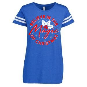 Believe In The Magic Of Christmas Enza Ladies Jersey Football T-Shirt