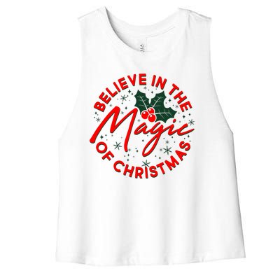 Believe In The Magic Of Christmas Women's Racerback Cropped Tank