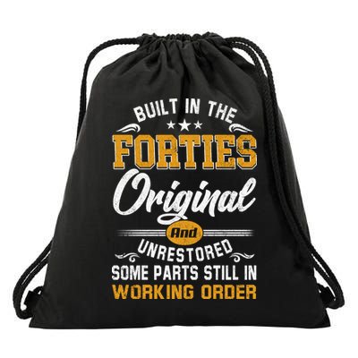 Built In The Forties Original Unrestored Vintage 40s Birthday Drawstring Bag