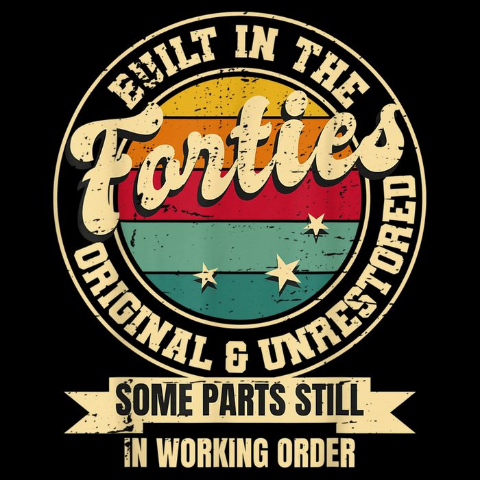 Built In The Forties Original Unrestored 40th Birthday  Button
