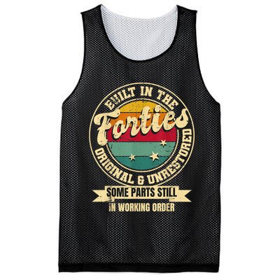 Built In The Forties Original Unrestored 40th Birthday  Mesh Reversible Basketball Jersey Tank
