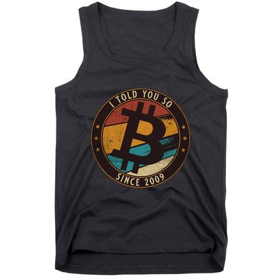 Bitcoin I Told You So Btc Crypto And Bitcoin Tank Top