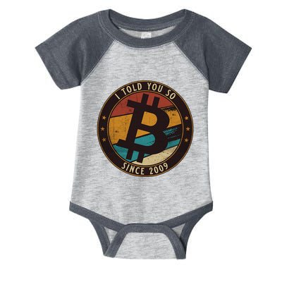 Bitcoin I Told You So Btc Crypto And Bitcoin Infant Baby Jersey Bodysuit