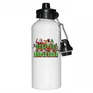 Believe In The Magic Of Christmas Miracle Christmas Tees Gift Aluminum Water Bottle