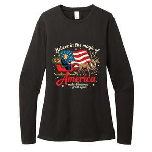 Believe In The Magic Of America Make Christmas Great Again Womens CVC Long Sleeve Shirt