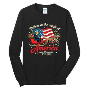 Believe In The Magic Of America Make Christmas Great Again Tall Long Sleeve T-Shirt