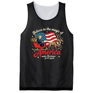 Believe In The Magic Of America Make Christmas Great Again Mesh Reversible Basketball Jersey Tank