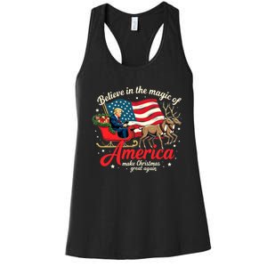 Believe In The Magic Of America Make Christmas Great Again Women's Racerback Tank