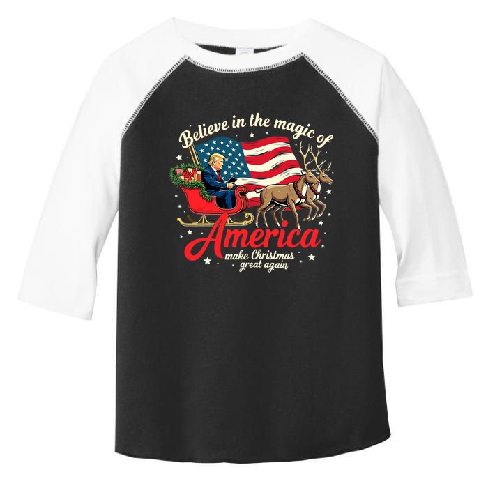 Believe In The Magic Of America Make Christmas Great Again Toddler Fine Jersey T-Shirt