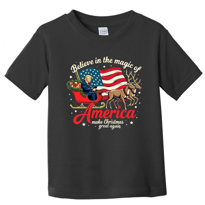 Believe In The Magic Of America Make Christmas Great Again Toddler T-Shirt