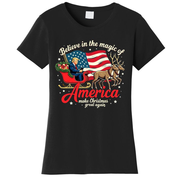 Believe In The Magic Of America Make Christmas Great Again Women's T-Shirt