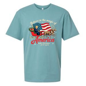 Believe In The Magic Of America Make Christmas Great Again Sueded Cloud Jersey T-Shirt