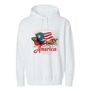 Believe In The Magic Of America Make Christmas Great Again Garment-Dyed Fleece Hoodie