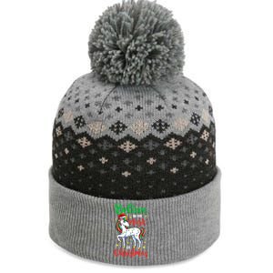 Believe In The Magic Of Christmas Unicorn Xmas Girl Meaningful Gift The Baniff Cuffed Pom Beanie