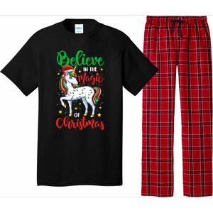 Believe In The Magic Of Christmas Unicorn Xmas Girl Meaningful Gift Pajama Set