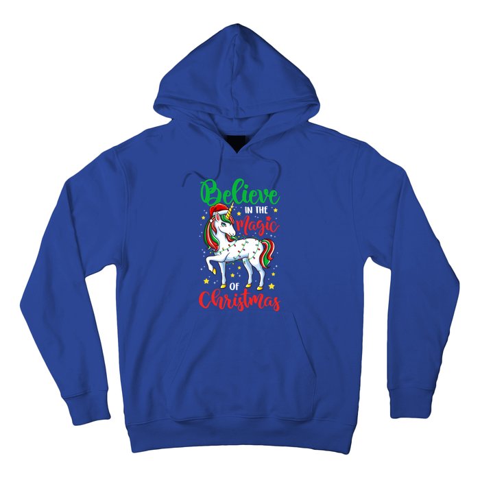 Believe In The Magic Of Christmas Unicorn Xmas Girl Meaningful Gift Hoodie