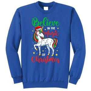 Believe In The Magic Of Christmas Unicorn Xmas Girl Meaningful Gift Sweatshirt