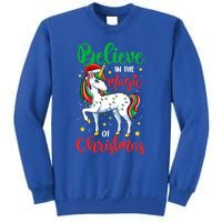 Believe In The Magic Of Christmas Unicorn Xmas Girl Meaningful Gift Sweatshirt