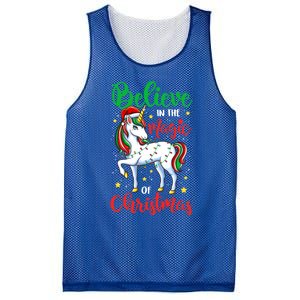 Believe In The Magic Of Christmas Unicorn Xmas Girl Meaningful Gift Mesh Reversible Basketball Jersey Tank