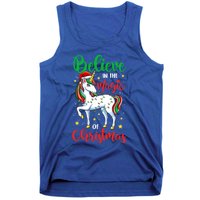 Believe In The Magic Of Christmas Unicorn Xmas Girl Meaningful Gift Tank Top