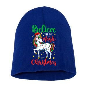 Believe In The Magic Of Christmas Unicorn Xmas Girl Meaningful Gift Short Acrylic Beanie