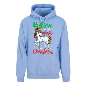 Believe In The Magic Of Christmas Unicorn Xmas Girl Meaningful Gift Unisex Surf Hoodie