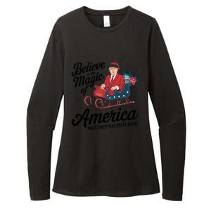 Believe In The Magic Of America Make Christmas Great Again Gift Womens CVC Long Sleeve Shirt