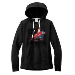 Believe In The Magic Of America Make Christmas Great Again Gift Women's Fleece Hoodie