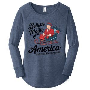 Believe In The Magic Of America Make Christmas Great Again Gift Women's Perfect Tri Tunic Long Sleeve Shirt