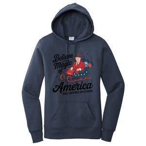 Believe In The Magic Of America Make Christmas Great Again Gift Women's Pullover Hoodie