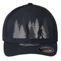Bigfoot In The Forest Sasquatch Yeti Flexfit Unipanel Trucker Cap
