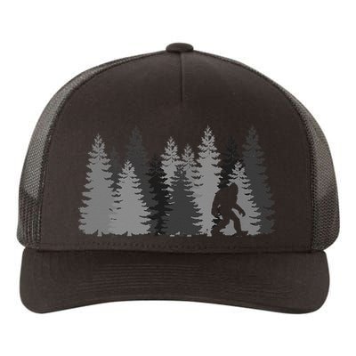 Bigfoot In The Forest Sasquatch Yeti Yupoong Adult 5-Panel Trucker Hat