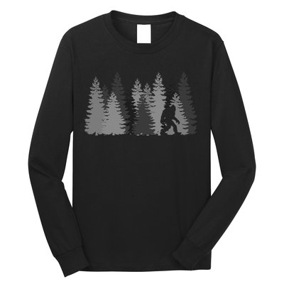 Bigfoot In The Forest Sasquatch Yeti Long Sleeve Shirt