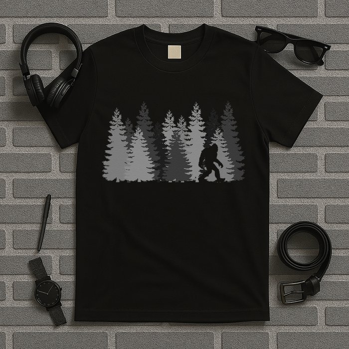 Bigfoot In The Forest Sasquatch Yeti T-Shirt