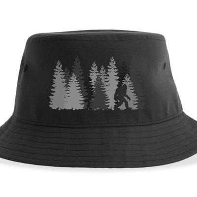 Bigfoot In The Forest Sasquatch Yeti Sustainable Bucket Hat