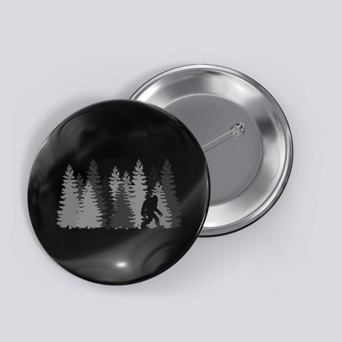 Bigfoot In The Forest Sasquatch Yeti Button